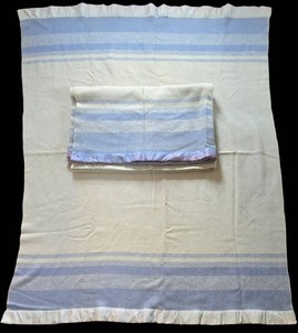 UL-BR3 - Vintage Wool Blankets - Vintage Pair 63 X 78 in