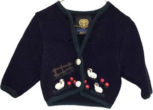 UL-BR3 - Vintage Childs Sweater - Sanamoden Salzburg Navy & Green