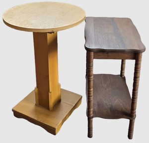 UL-BR3 - Vintage Wood Table Set (Lot of 2)