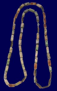 K - Vintage Abalone Beaded Necklace - 22 in