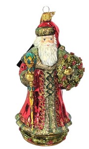 K - Christmas Ornament Kurt Adler Polonaise Santa Glass Ornament