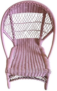 UL-BR2 - Vintage Pink Wicker Chair