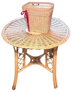 UL-BR1 - Wicker Table & Wastebasket Mixed Lot