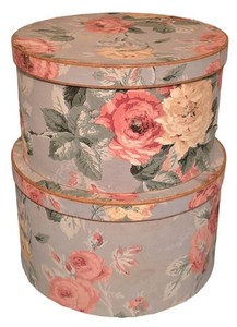 UL-BR1 - Hat Boxes - Floral Pair 13 & 14 Inch