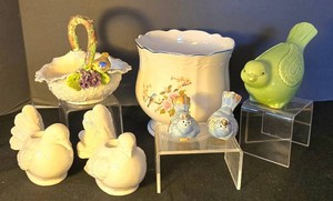 UL-BR1 - Ceramic Figurines & Planter Mixed Lot - Takahashi, OMC - 7 Pieces