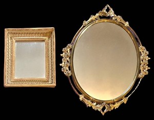 UL-BR1 - Ornate Wall Mirrors (Lot of 2) 11.5 X 13.5 & 21 X 26