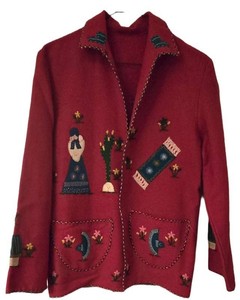 UL-BR3 - Mexican Embroidered Jacket - Red