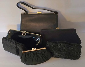 UL-BR1 - Black Handbag & Clutch Lot Normandie (Lot of 6)