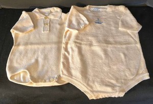 UL-BR3 - Infant Knit Rompers Cradle Knit & Spur Boucle Pair