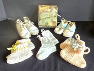 UL-BR3 - Vintage Baby Shoes & Booties Gertrudes Originals Mixed Lot