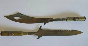 K - Vintage WWI Trench Art Letter Openers - Verdun (Lot of 2)