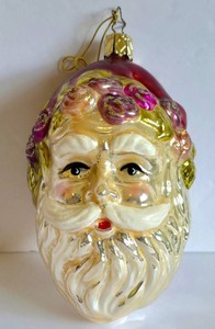 K - Vintage Glass Christmas Ornament - Inges Santa Claus Heirloom