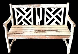 G - Garden Bench - Wooden X-back Rocking Bench 48 in