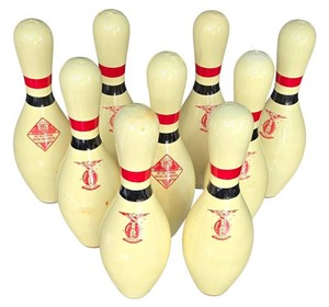G - Vintage Bowling Pins - Vulcan Nyl-Tuf Supreme ABC Approved (Lot of 9)
