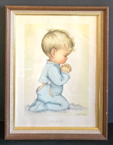UL-BR2 - Framed Religious Print - Charlotte Byi Bless Us All 14.25 X 18.25 in