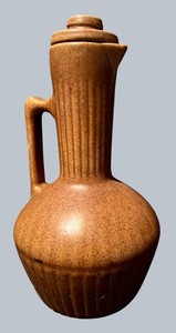 LL - Pottery Pitcher - Monmouth Lidded Maple Leaf Mark