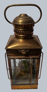 LL - Vintage Brass Lantern - Large Solid Brass Oil Lantern