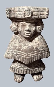 LL - Mesoamerican-Style Clay Figurine - Pre-Columbian-Inspired Decor