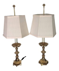 MB - Two Brass Buffet Table Lamps