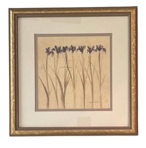 MB - Stems of Iris Floral Print by Cheri Blum