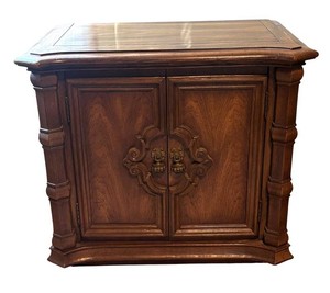 O - Vintage Cabinet - Carved Wooden Accent Cabinet Or Server