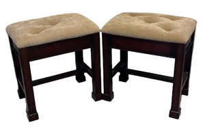 O - Two Bombay Company Eastham Upholstered Vanity Stools or Footstools