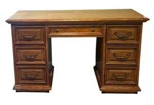 O - Vintage Bassett Furniture Double Pedestal Executive Desk