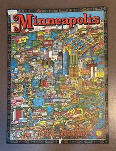 MB - Vintage Minneapolis The City of Lakes Poster Print
