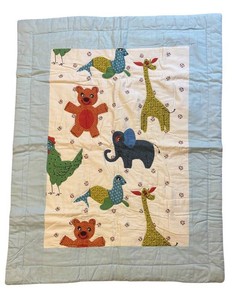 O - Vintage Animal Applique Baby Blanket