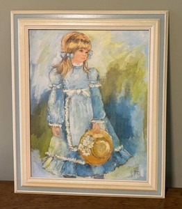 MB - Girl in Blue Prairie Dress Print by Mary Ann Storm