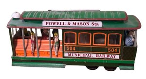 MB - Vintage Cable Car Toy San Francisco Municipal Railway by Powell & Mason
