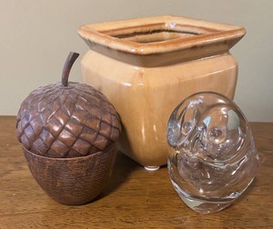 MB - Vintage Vannes Art France Clear Glass Owl Candy Nut Bowl Trinket Dish & More