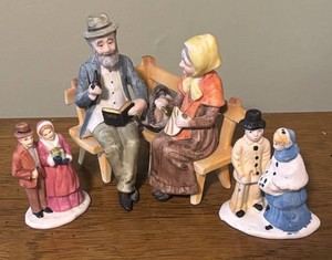 O - Trio of Vintage Ceramic Figurines From Lefton and Department 56