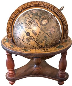 MB - Vintage Italian  Old World Tabletop Globe