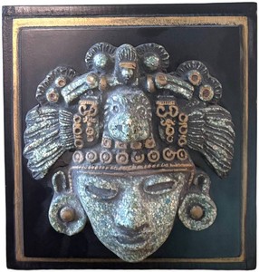 MB - Vintage Mesoamerican Face Plaque