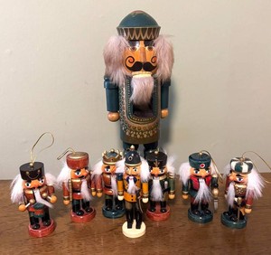 O - Vintage Nutcracker German Nutcracker with Nutcracker Ornaments