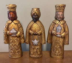O - Vintage Three Wise Men Candle Holders