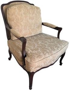 BR1 - Vintage French Provincial Louis XV-Style Upholstered Arm Chair