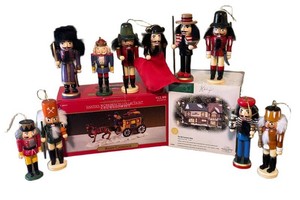 O - Department 56 Christmas Ornament, Santas Workshop Carriage and Nutcracker Ornaments