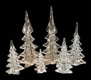 O - Six Crystal Tree Figurines