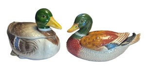 LR - Vintage Otagiri Fitz & Floyd Duck Dishes