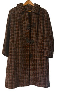 OC - Vintage Textured Brown & Black Toggle-Front Coat