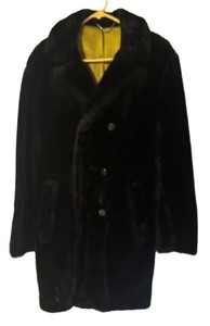 OC - Vintage Miracurl Black Textured Fur-Style Coat