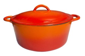 LR - Vintage Descoware Cast Iron Dutch Oven
