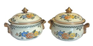 LR - Two Asta Enamelware Pots