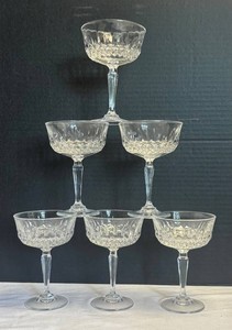 K - Set of 6 Longchamp Champagne Coupe Glasses  Fruit Dishes