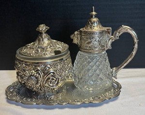 LR - Vintage Creamer Pitcher & Sugar Dish Set by Price Imports
