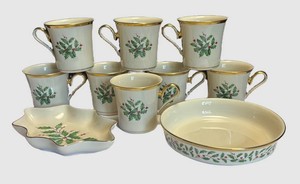 DRLR - Lenox Dimension Collection Holiday China Mugs & Dishes