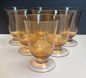DR - Set of Six Lenox Colore Siena Amber Glasses
