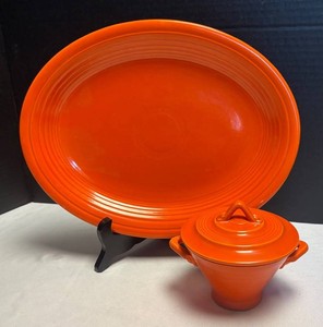DR - Vintage Fiesta Ware Platter & Covered Dish